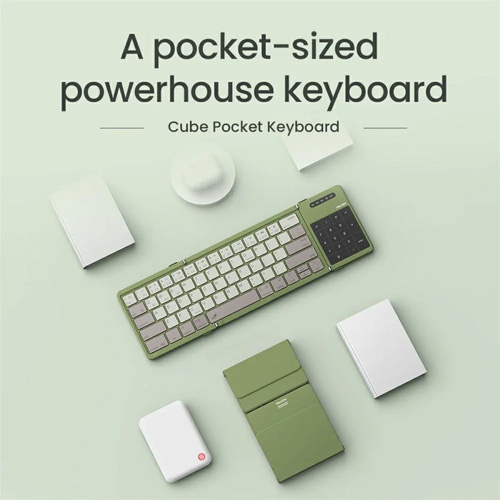 NILLKIN Cube Pocket Keyboard Foldable Bluetooth-Compatible Keyboard with Touchpad for iPad Android Windows - Green - 6