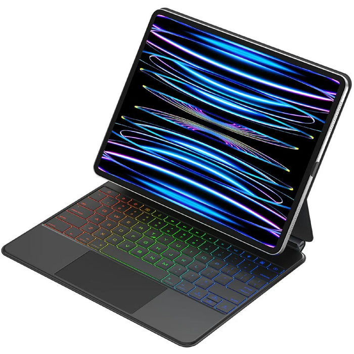 C14 Leather Keyboard Case For iPad Pro 13 (2025) / (2024) Floating Magnetic Keyboard 7-Color Backlit with Pin Connector - 2