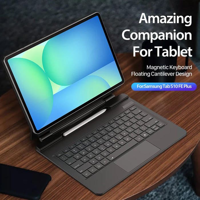 DUX DUCIS For Samsung Galaxy Tab S10 FE+  Bluetooth Keyboard Leather Case with Magnetic Floating Stand - Black - 3