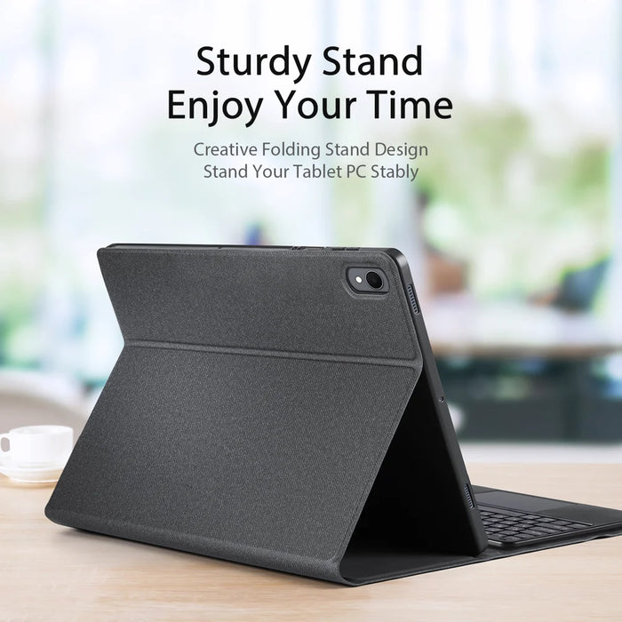 DUX DUCIS For Samsung Galaxy Tab S11 Bluetooth-compatible Keyboard  TK Series Leather Cover Stand with Touchpad - Black - 4