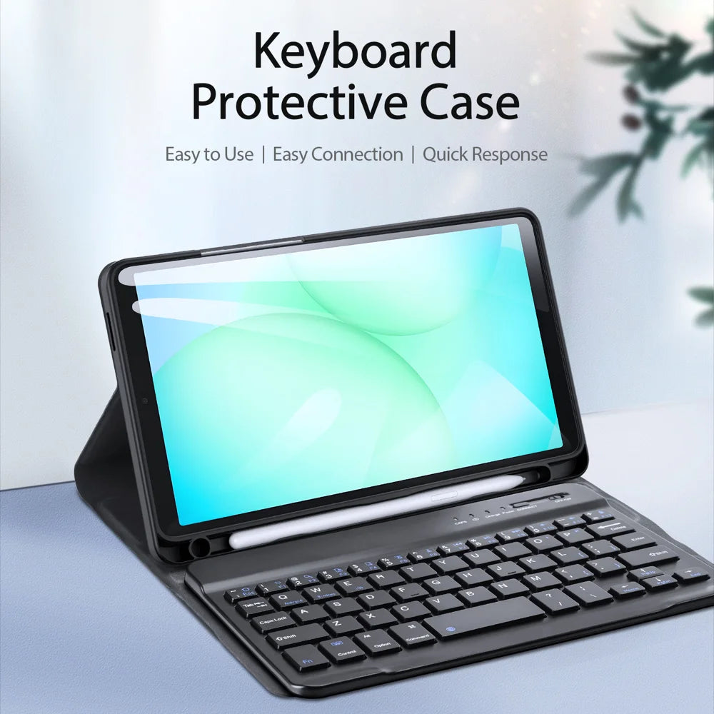 DUX DUCIS For Samsung Galaxy Tab A9 / Galaxy Tab A11 Bluetooth-compatible Keyboard  TK Series Leather Cover Stand with Touchpad - Black - 2