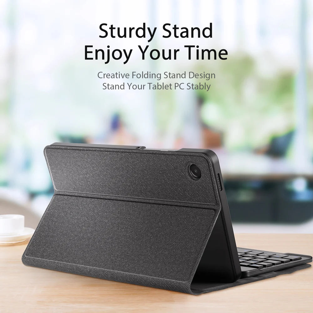 DUX DUCIS For Samsung Galaxy Tab A9 / Galaxy Tab A11 Bluetooth-compatible Keyboard  TK Series Leather Cover Stand with Touchpad - Black - 4