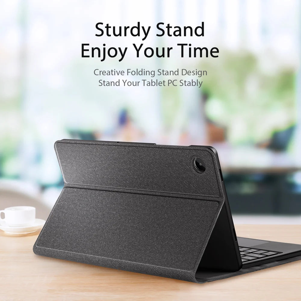 DUX DUCIS For Samsung Galaxy Tab A9+ / Galaxy Tab A11+ Bluetooth-compatible Keyboard  TK Series Leather Cover Stand with Touchpad - Black - 4