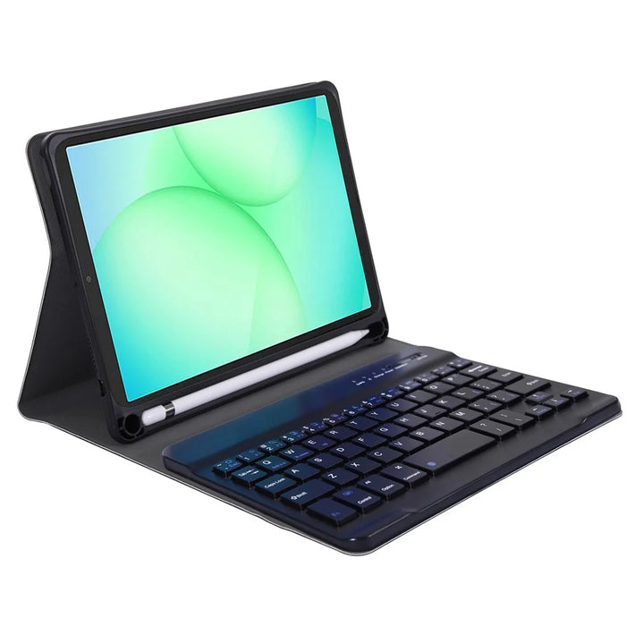 A230B For Samsung Galaxy Tab A11 Detachable Leather Case Bluetooth-Compatible Keyboard with Pen Slot - Black - 4
