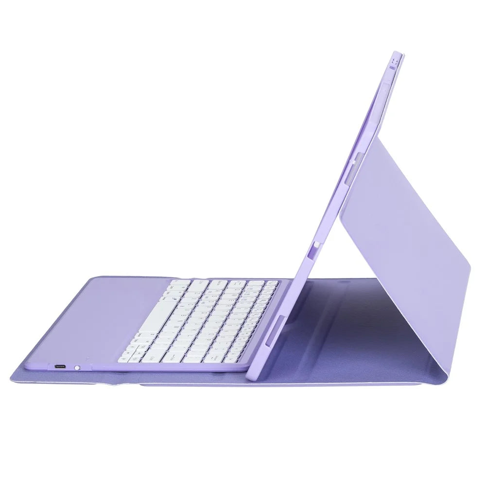 A930B For Samsung Galaxy Tab S11 Ultra Bluetooth-compatible Keyboard Detachable Leather Case with Pen Slot - Lilac Purple - 4