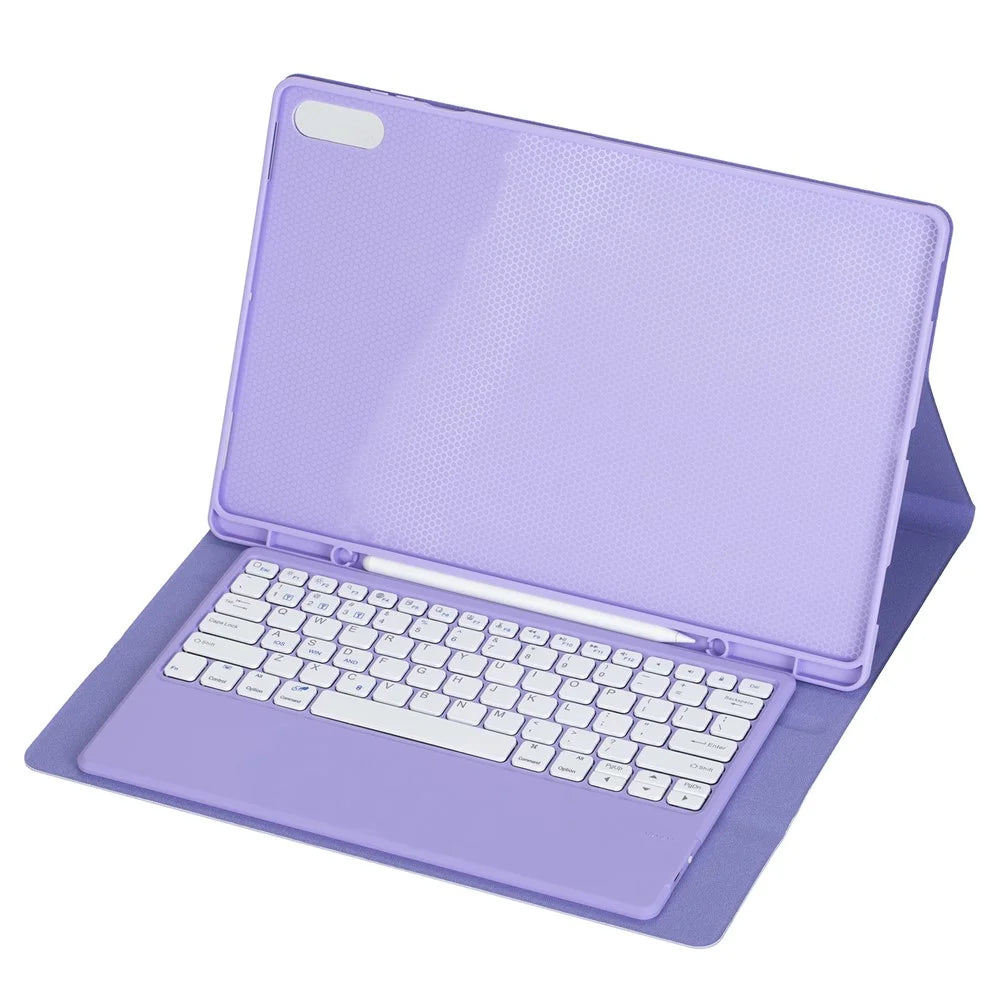 A930B For Samsung Galaxy Tab S11 Ultra Bluetooth-compatible Keyboard Detachable Leather Case with Pen Slot - Lilac Purple - 6