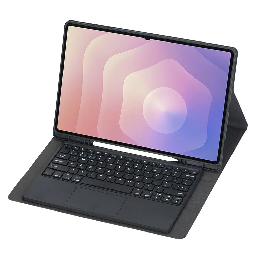 A930B-A For Samsung Galaxy Tab S11 Ultra Bluetooth-compatible Touchpad Keyboard Detachable Leather Case with Pen Slot - Black - 3