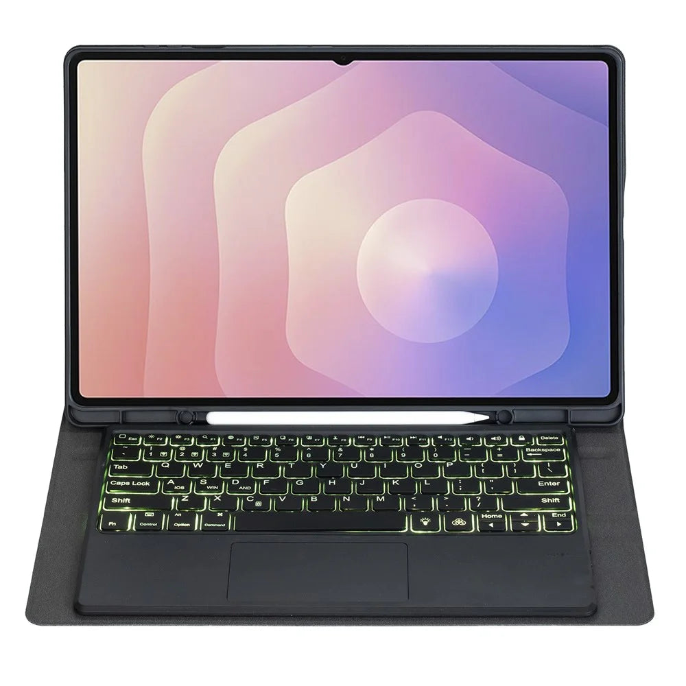 A930B-AS For Samsung Galaxy Tab S11 Ultra Bluetooth-compatible Touchpad Keyboard Detachable Leather Case with Backlit and Pen Slot - Black - 2
