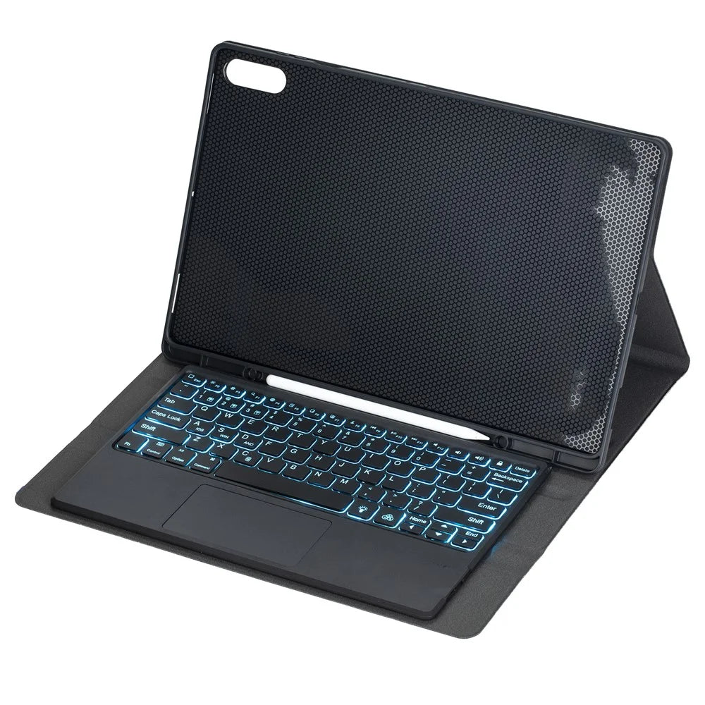 A930B-AS For Samsung Galaxy Tab S11 Ultra Bluetooth-compatible Touchpad Keyboard Detachable Leather Case with Backlit and Pen Slot - Black - 5