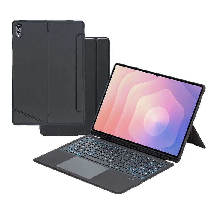 T930B-AS For Samsung Galaxy Tab S11 Ultra Detachable Bluetooth-compatible Keyboard Stand Case with Touchpad and Backlit - 1