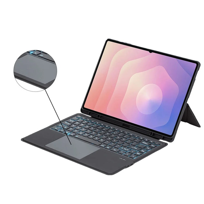 T930B-AS For Samsung Galaxy Tab S11 Ultra Detachable Bluetooth-compatible Keyboard Stand Case with Touchpad and Backlit - 3