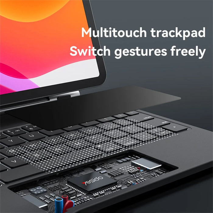 YESIDO KB24 For iPad 10.9 (2022) Magnetic Floating Magnetic Keyboard Case Dual Axis Rotation - 5
