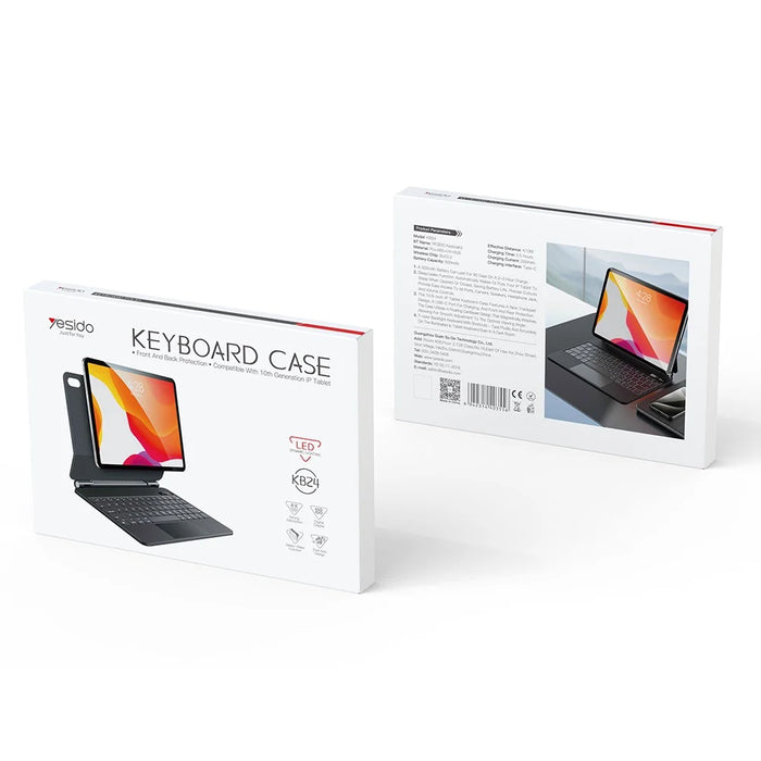 YESIDO KB24 For iPad 10.9 (2022) Magnetic Floating Magnetic Keyboard Case Dual Axis Rotation - 6