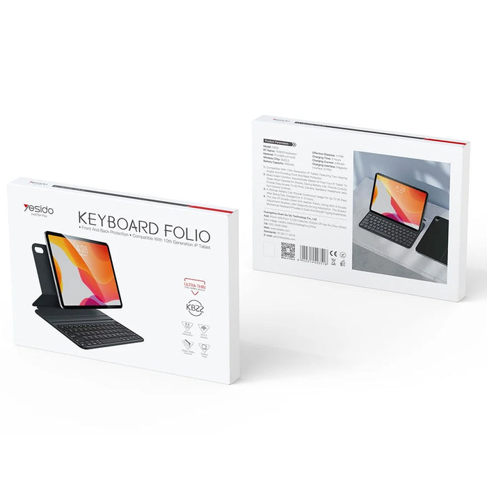 YESIDO KB22 For iPad 10.9 (2022) Floating Magnetic Keyboard Dual Angle Adjustable Stand Case - 5