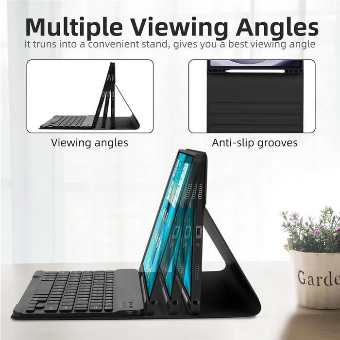 RGB-S11 For Samsung Galaxy Tab S11 Bluetooth-compatible Keyboard PU Leather Stand Case with RGB Backlit - Black - 5