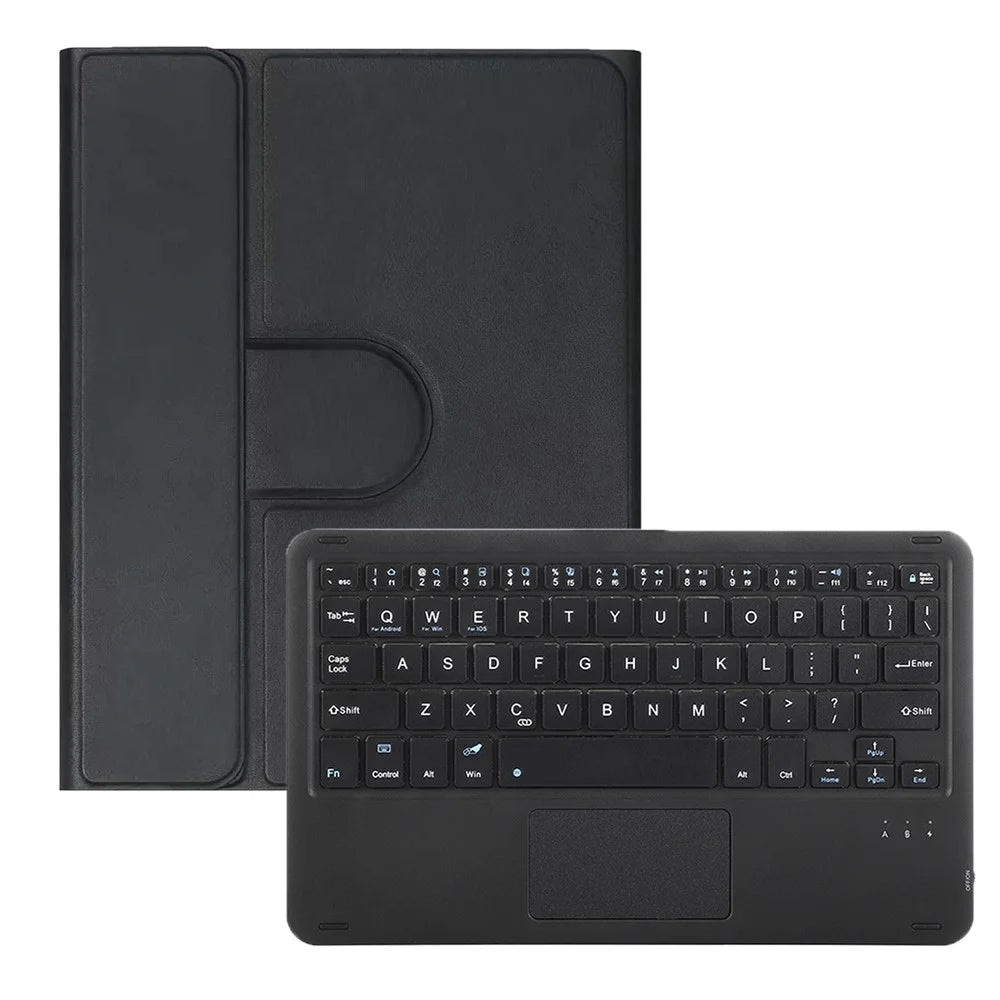 L10B-A For iPad (2025) / iPad 10.9 (2022) 360 Degree Rotating Clear Acrylic Case Book Style Bluetooth-compatible Keyboard Cover with Touchpad - Black - 2