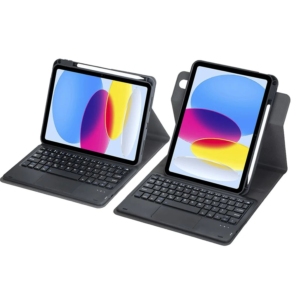 L10B-A For iPad (2025) / iPad 10.9 (2022) 360 Degree Rotating Clear Acrylic Case Book Style Bluetooth-compatible Keyboard Cover with Touchpad - Black - 7