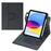 L10B-AS For iPad (2025) / iPad 10.9 (2022) 360 Degree Rotating Clear Acrylic Case Bluetooth-compatible Keyboard Cover with Touchpad and Backlit - Black - 1