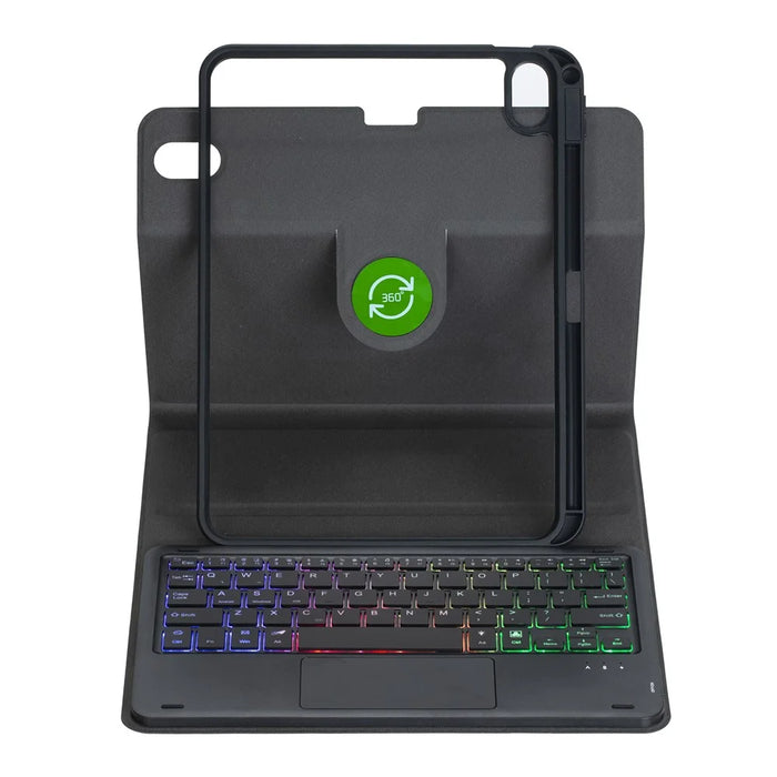 L10B-AS For iPad (2025) / iPad 10.9 (2022) 360 Degree Rotating Clear Acrylic Case Bluetooth-compatible Keyboard Cover with Touchpad and Backlit - Black - 5