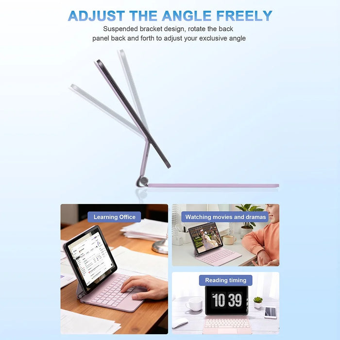 P109 for iPad Air 11 (2026) / (2025) / (2024) / Air (2022) / (2020) / Pro 11 (2022) / (2021) / (2020) / (2018)  Magnetic Magic Keyboard with Touchpad Bluetooth-Compatible Keyboard - Pink - 5