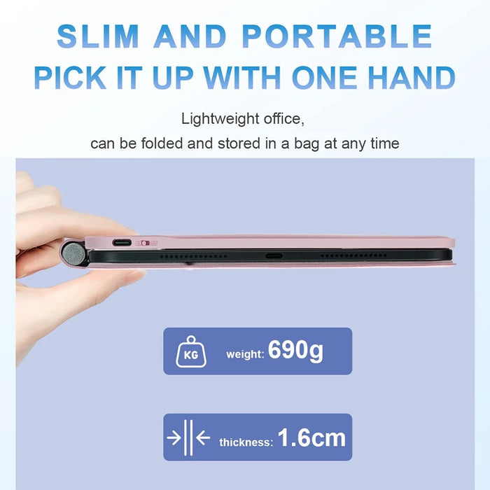 P109 for iPad Air 11 (2026) / (2025) / (2024) / Air (2022) / (2020) / Pro 11 (2022) / (2021) / (2020) / (2018)  Magnetic Magic Keyboard with Touchpad Bluetooth-Compatible Keyboard - Pink - 6