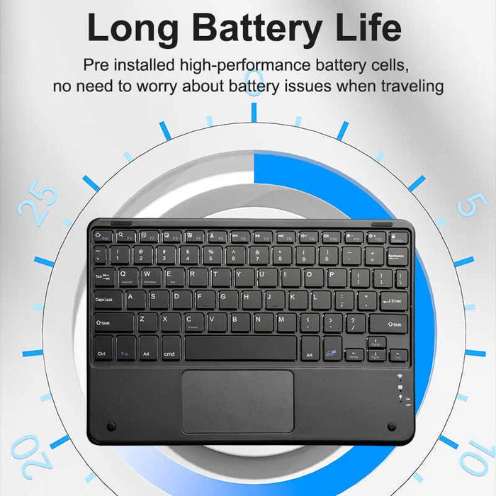 Ultra Thin Wireless Keyboard Magnetic Bluetooth-compatible 5.2 Keyboard with Smart Gesture Control Touchpad - Black - 4