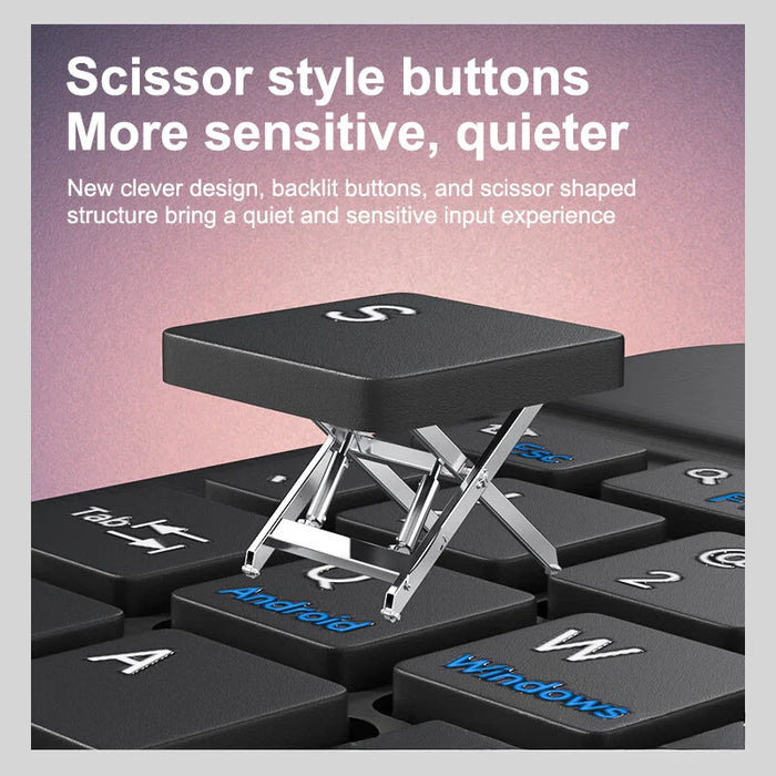 Ultra Thin Wireless Keyboard Magnetic Bluetooth-compatible 5.2 Keyboard with Smart Gesture Control Touchpad - Black - 6
