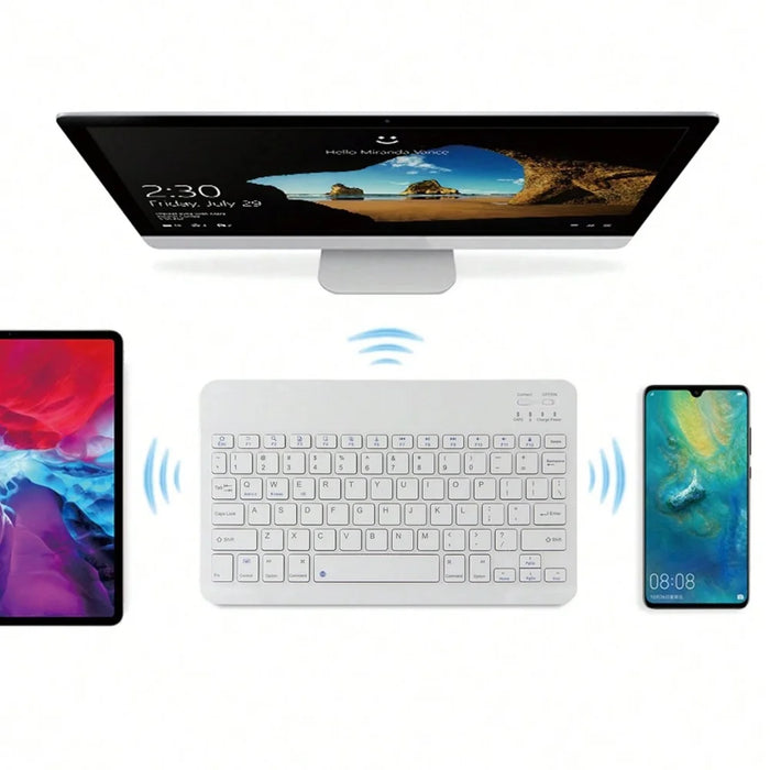 Ultra Thin Bluetooth-compatible Keyboard Quiet Typing Wireless Keyboard for Home Office - Black - 2