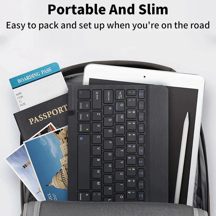 Ultra Thin Bluetooth-compatible Keyboard Quiet Typing Wireless Keyboard for Home Office - Black - 4