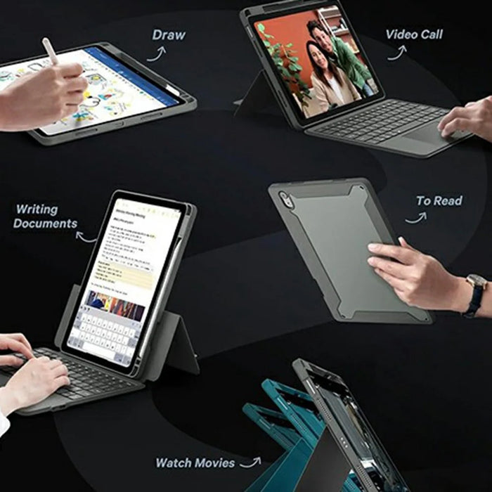 WR303 For iPad (2025) / iPad 10.9 (2022) Magnetic Keyboard Case with Touchpad / Backlit, Detachable Keyboard Tablet Cover - 6