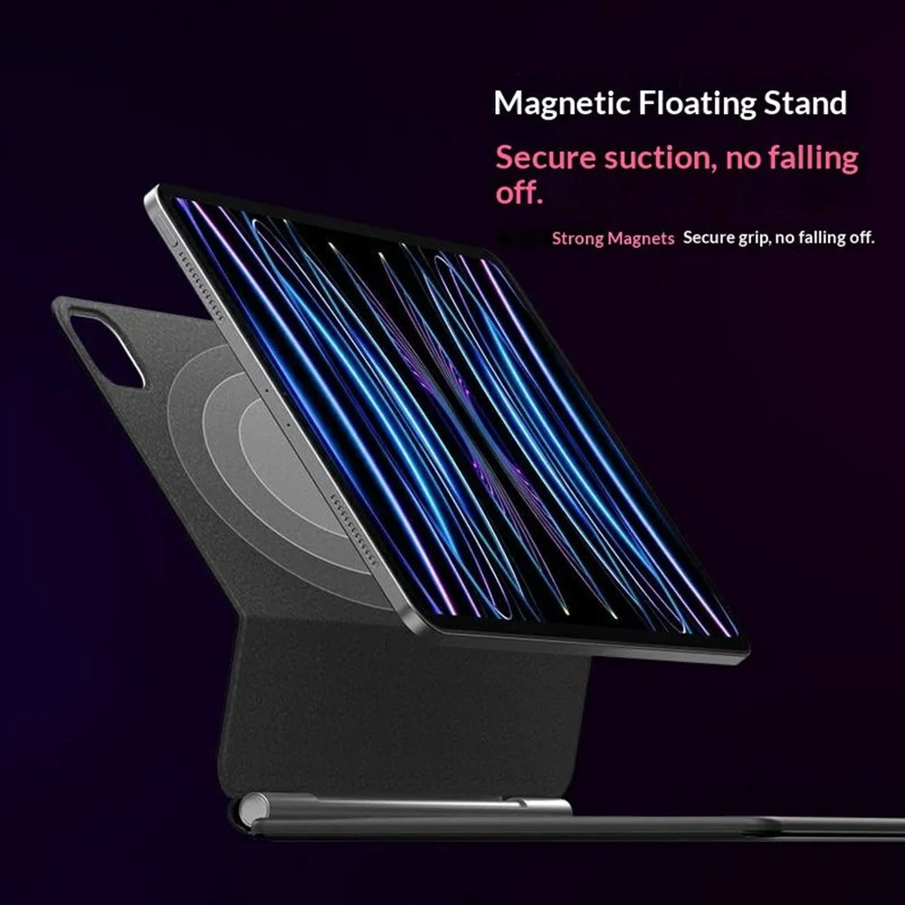 WR237 Magnetic Floating Keyboard Case for iPad Air 11 (2026) / (2025) / (2024) / Pro 11 (2022) / (2021) / (2020) / (2018) / Air (2022) / (2020) Tablet Cover - 3