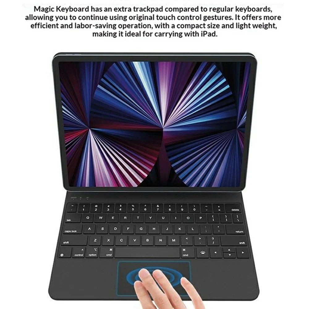 WR237 Magnetic Floating Keyboard Case for iPad Air 11 (2026) / (2025) / (2024) / Pro 11 (2022) / (2021) / (2020) / (2018) / Air (2022) / (2020) Tablet Cover - 4