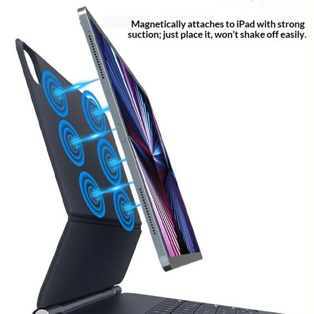 WR237 Magnetic Floating Keyboard Case for iPad Air 11 (2026) / (2025) / (2024) / Pro 11 (2022) / (2021) / (2020) / (2018) / Air (2022) / (2020) Tablet Cover - 5