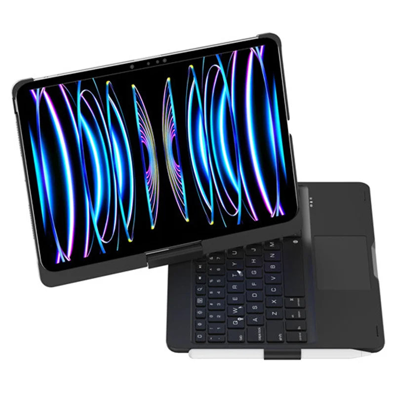 Bluetooth-compatible Touchpad Keyboard for iPad Pro 11 (2025) / (2024)//iPad Air 11 (2026) / (2025) / (2024) 360 Degree Rotation Wireless Keyboard with Backlit - Black - 7