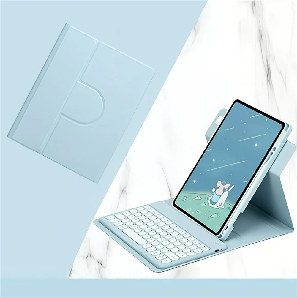 SK-2109 Bluetooth-compatible Keyboard for iPad Air 11 (2026) / (2025) / (2024) / iPad Air (2022) / (2020) 360 Degree Rotating Magnetic Detachable Case - Blue - 2