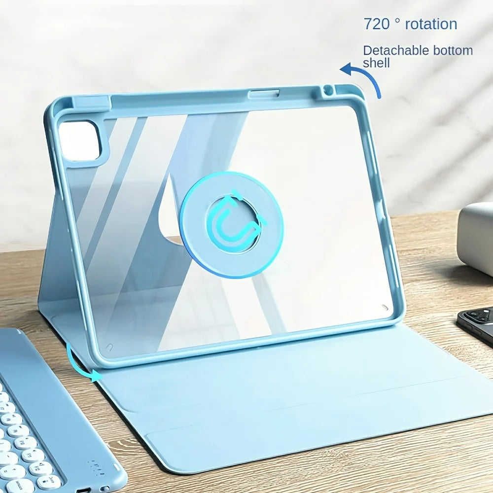 SK-2109 Bluetooth-compatible Keyboard for iPad Air 11 (2026) / (2025) / (2024) / iPad Air (2022) / (2020) 360 Degree Rotating Magnetic Detachable Case - Blue - 3