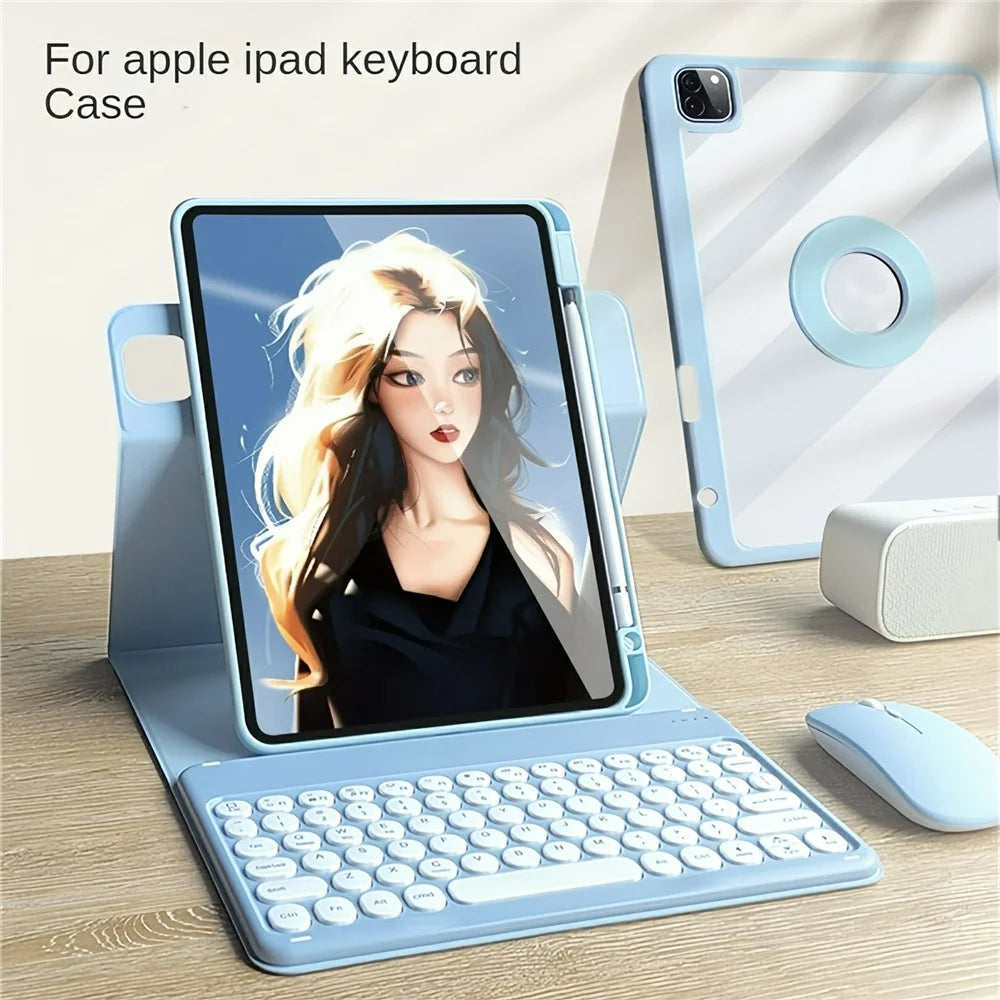 SK-2109 Bluetooth-compatible Keyboard for iPad Air 11 (2026) / (2025) / (2024) / iPad Air (2022) / (2020) 360 Degree Rotating Magnetic Detachable Case - Blue - 4