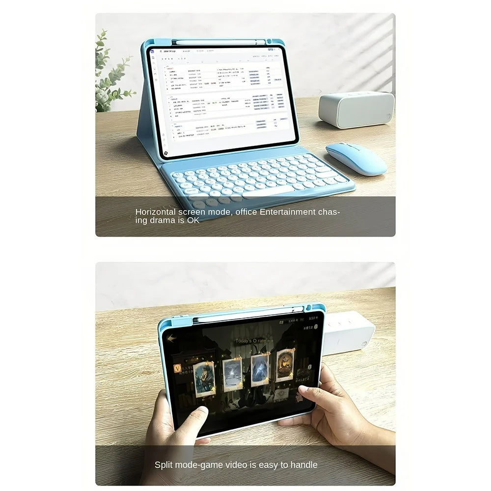 SK-2109 Bluetooth-compatible Keyboard for iPad Air 11 (2026) / (2025) / (2024) / iPad Air (2022) / (2020) 360 Degree Rotating Magnetic Detachable Case - Blue - 5