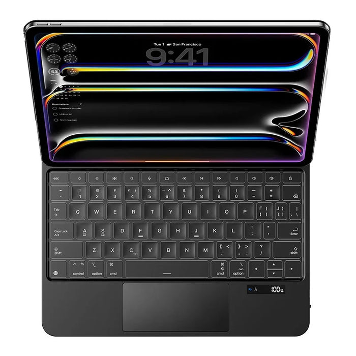 Bluetooth-compatible Keyboard for iPad Pro 11 (2022)/(2021)/(2020)/(2018) Magnetic Floating Keyboard Case - Black - 2