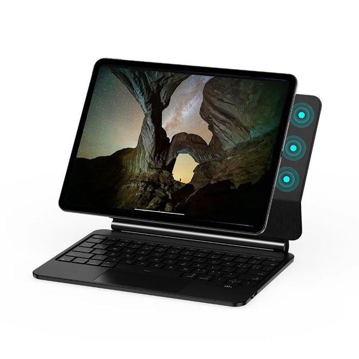 Bluetooth-compatible Keyboard for iPad Pro 11 (2022)/(2021)/(2020)/(2018) Magnetic Floating Keyboard Case - Black - 5
