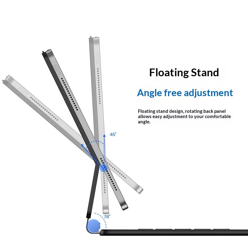 Magnetic Floating Bluetooth-compatible Keyboard for Samsung Galaxy Tab S11/S10 FE/S9/S8/S7 Keyboard Case - Black - 4