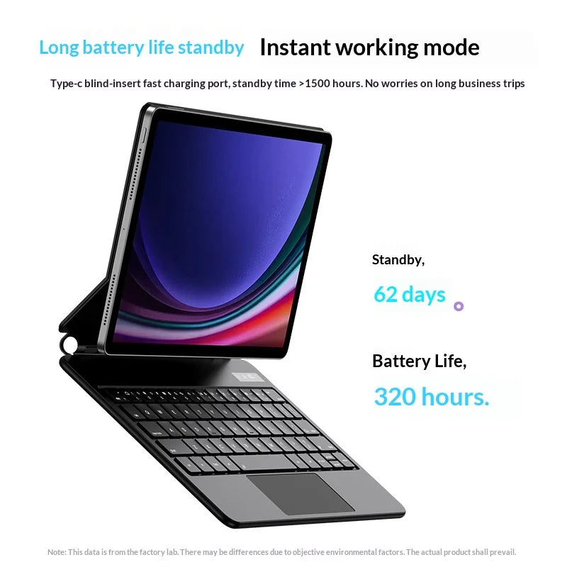 Magnetic Floating Bluetooth-compatible Keyboard for Samsung Galaxy Tab S11/S10 FE/S9/S8/S7 Keyboard Case - Black - 5