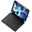 Bluetooth-compatible Keyboard for iPad 10.2 (2021)/(2020)/(2019) Magnetic Detachable Keyboard Case with Adjustable Stand - Black - 1