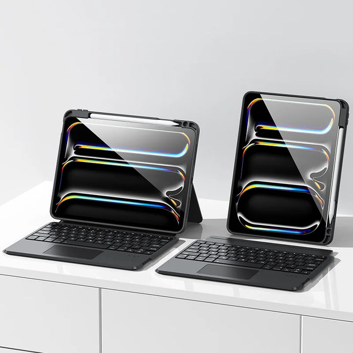 Bluetooth-compatible Keyboard for iPad 10.2 (2021)/(2020)/(2019) Magnetic Detachable Keyboard Case with Adjustable Stand - Black - 3