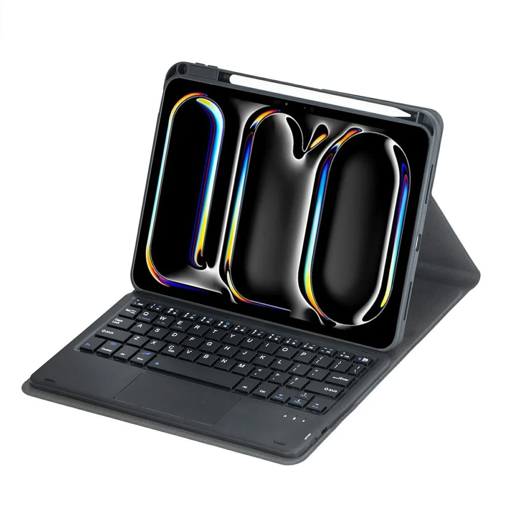 L13B-A For iPad Pro 11 (2025) / (2024) Rotating Keyboard Case Touchpad Protective Cover with Stand - Black - 2
