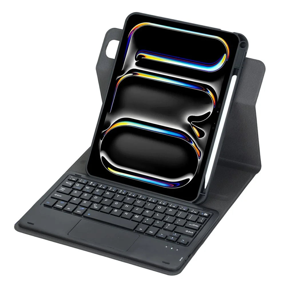 L13B-A For iPad Pro 11 (2025) / (2024) Rotating Keyboard Case Touchpad Protective Cover with Stand - Black - 3