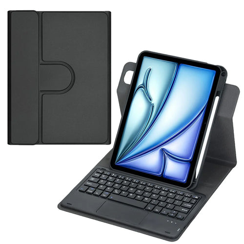 L11B-A Rotating Keyboard Case with Touchpad For iPad Air 11 (2026) / (2025) / (2024) / Air (2022) / (2020) / Pro 11 (2022) / (2021) / (2020) / (2018)  Protective Cover with Stand - Black - 1