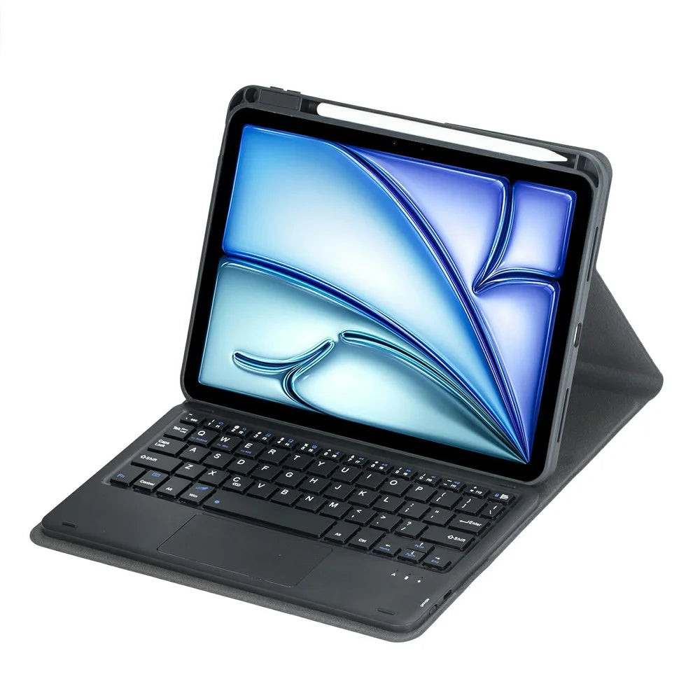 L11B-A Rotating Keyboard Case with Touchpad For iPad Air 11 (2026) / (2025) / (2024) / Air (2022) / (2020) / Pro 11 (2022) / (2021) / (2020) / (2018)  Protective Cover with Stand - Black - 2