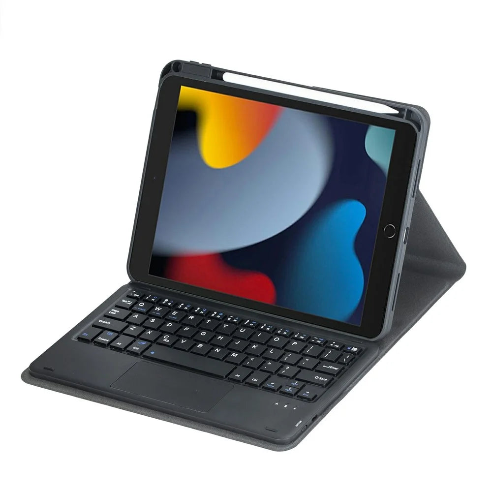 L102B-A For iPad 10.2 (2021) / (2020) / (2019) / iPad Air 10.5 inch (2019) / Pro 10.5-inch (2017) Rotating Keyboard Case Touchpad Protective Cover with Stand - Black - 2