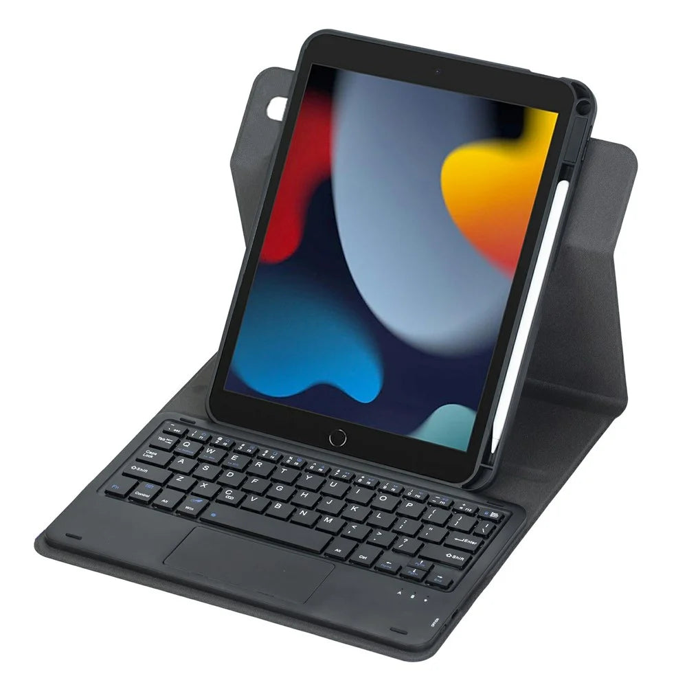 L102B-A For iPad 10.2 (2021) / (2020) / (2019) / iPad Air 10.5 inch (2019) / Pro 10.5-inch (2017) Rotating Keyboard Case Touchpad Protective Cover with Stand - Black - 3
